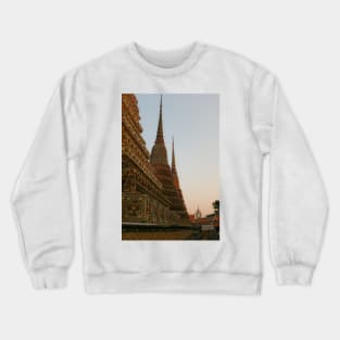 Second view from three stupa in a row at Wat Pho temple. Crewneck Sweatshirt